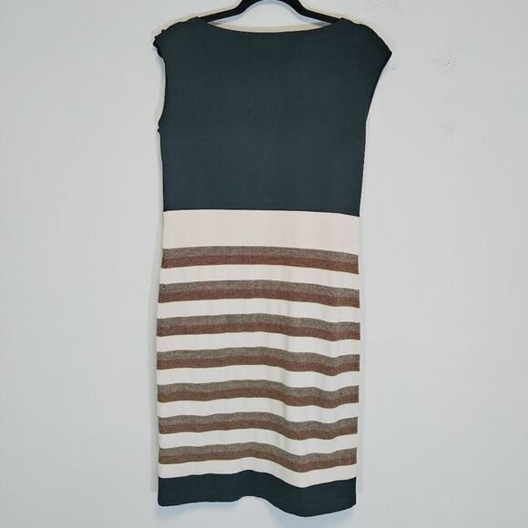 Karen Millen Women's Black Striped Knit Career Dress Sz 4 - Picture 7 of 9